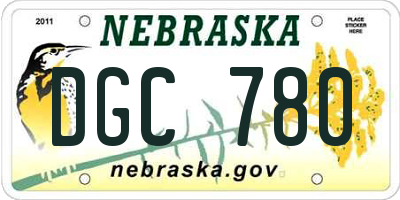 NE license plate DGC780