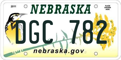 NE license plate DGC782