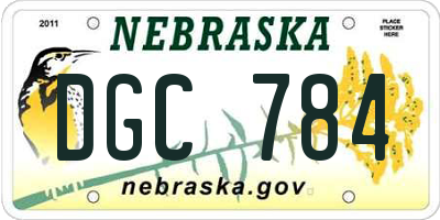 NE license plate DGC784