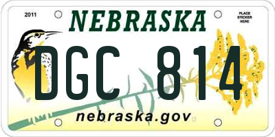 NE license plate DGC814