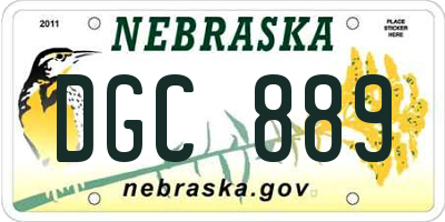 NE license plate DGC889
