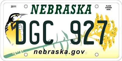 NE license plate DGC927