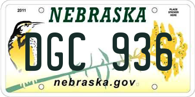 NE license plate DGC936