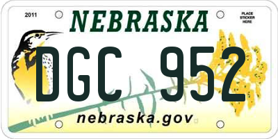 NE license plate DGC952