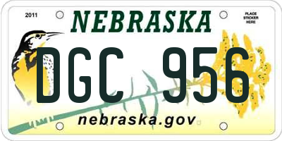 NE license plate DGC956