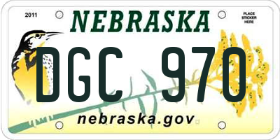 NE license plate DGC970