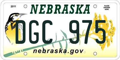 NE license plate DGC975