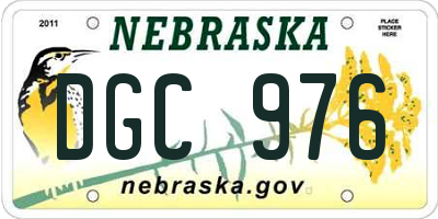 NE license plate DGC976