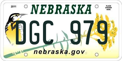 NE license plate DGC979