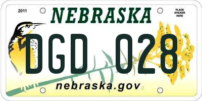 NE license plate DGD028