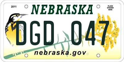 NE license plate DGD047