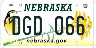 NE license plate DGD066