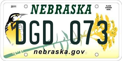 NE license plate DGD073