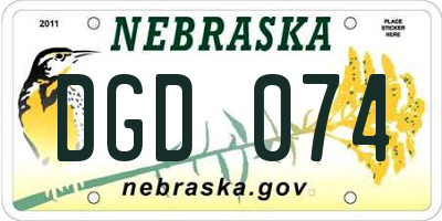 NE license plate DGD074