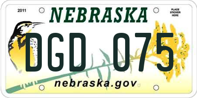 NE license plate DGD075