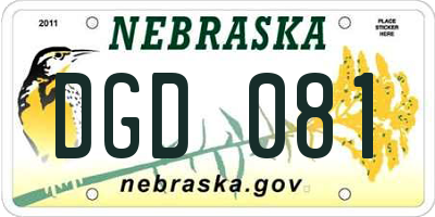 NE license plate DGD081