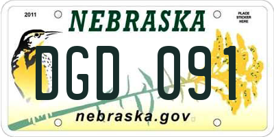 NE license plate DGD091