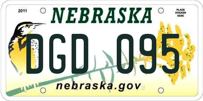 NE license plate DGD095