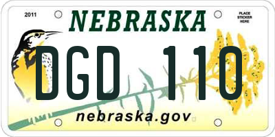 NE license plate DGD110