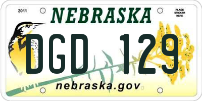 NE license plate DGD129