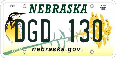 NE license plate DGD130