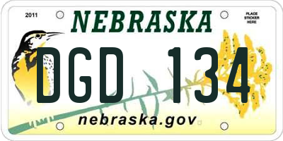 NE license plate DGD134