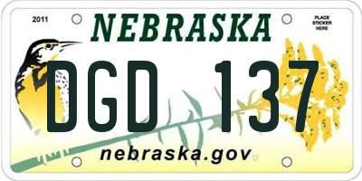 NE license plate DGD137