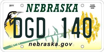 NE license plate DGD140