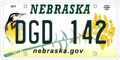 NE license plate DGD142