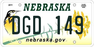 NE license plate DGD149