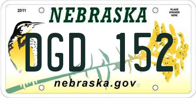 NE license plate DGD152