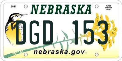 NE license plate DGD153