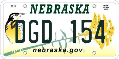 NE license plate DGD154