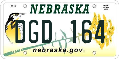NE license plate DGD164