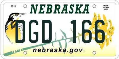 NE license plate DGD166