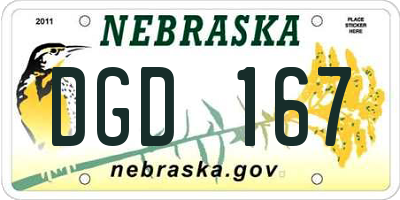 NE license plate DGD167