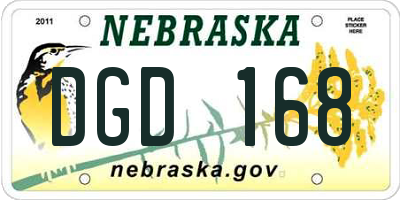 NE license plate DGD168