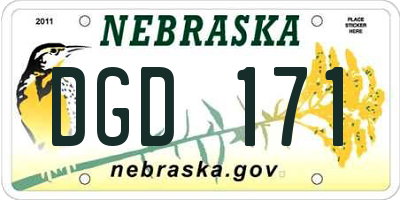 NE license plate DGD171