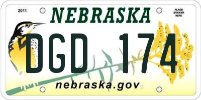NE license plate DGD174