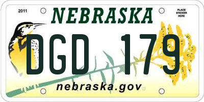 NE license plate DGD179