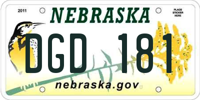 NE license plate DGD181