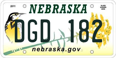 NE license plate DGD182