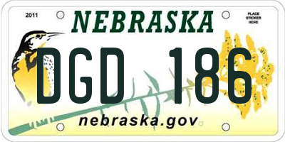 NE license plate DGD186
