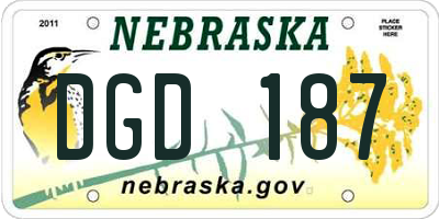 NE license plate DGD187