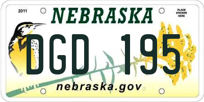 NE license plate DGD195
