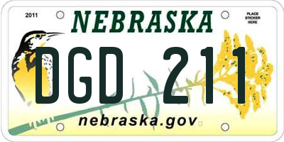 NE license plate DGD211