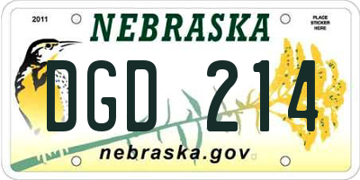 NE license plate DGD214
