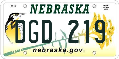 NE license plate DGD219