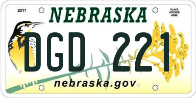 NE license plate DGD221