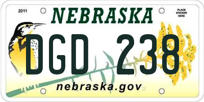 NE license plate DGD238